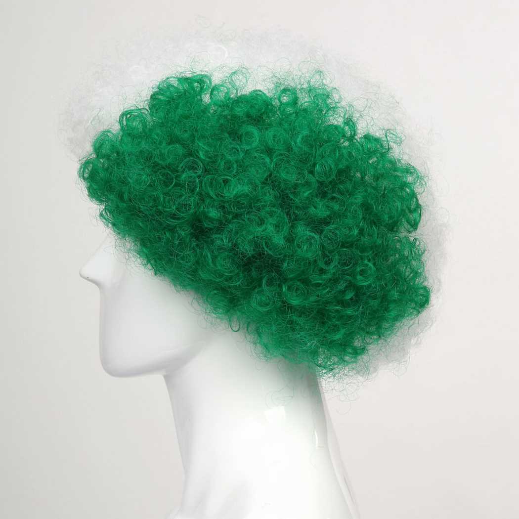 flagwigs, football wigs, fan wigs, afro wigs, mullet wigs, bob wigs, euro wigs,  premier league wigs,Nigeria Afro Wig 