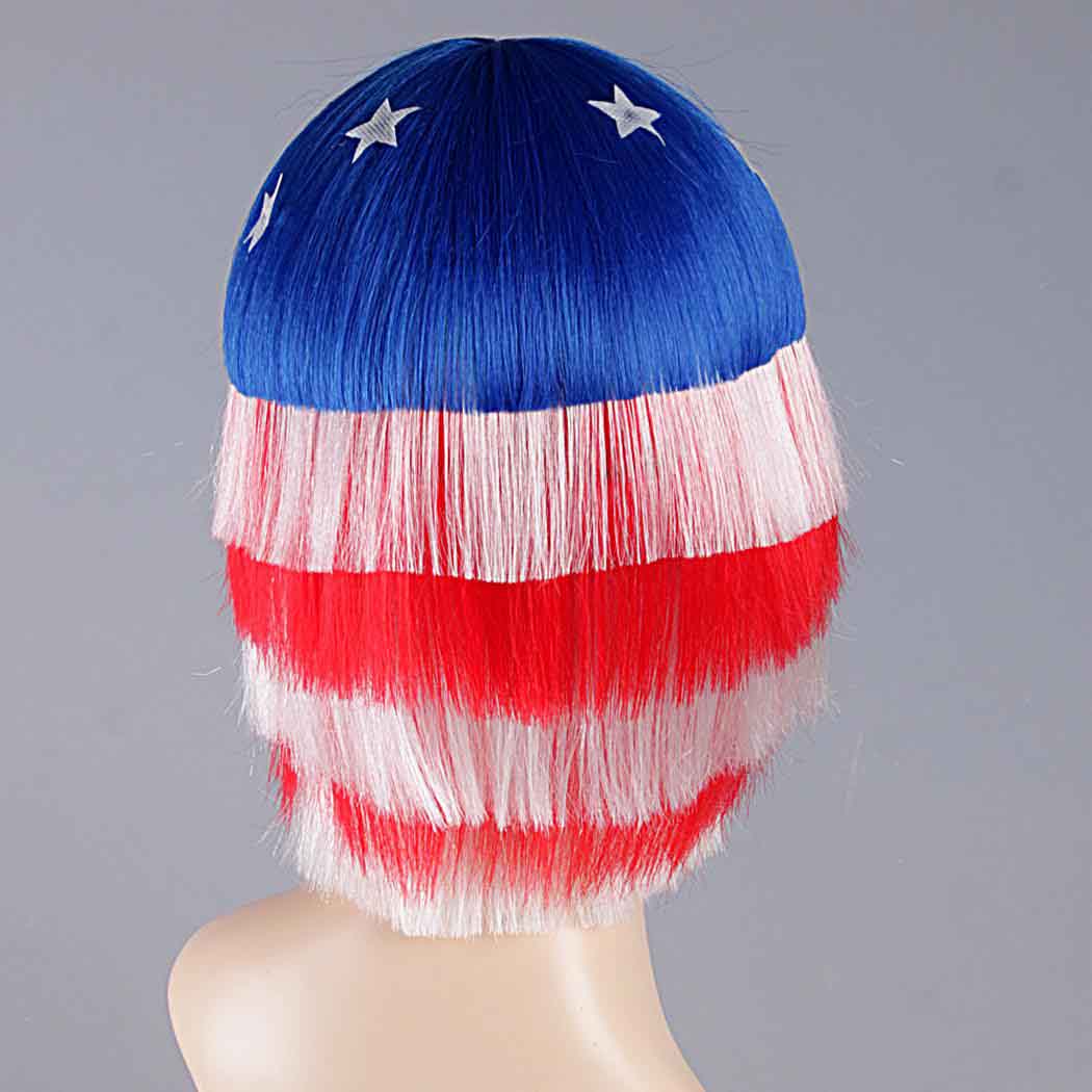 flagwigs, football wigs, fan wigs, afro wigs, mullet wigs, bob wigs, euro wigs,  premier league wigs,United States Bob Wig