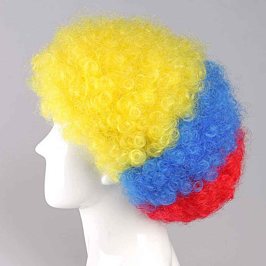 flagwigs, football wigs, fan wigs, afro wigs, mullet wigs, bob wigs, euro wigs,  premier league wigs,Colombia Afro Wig