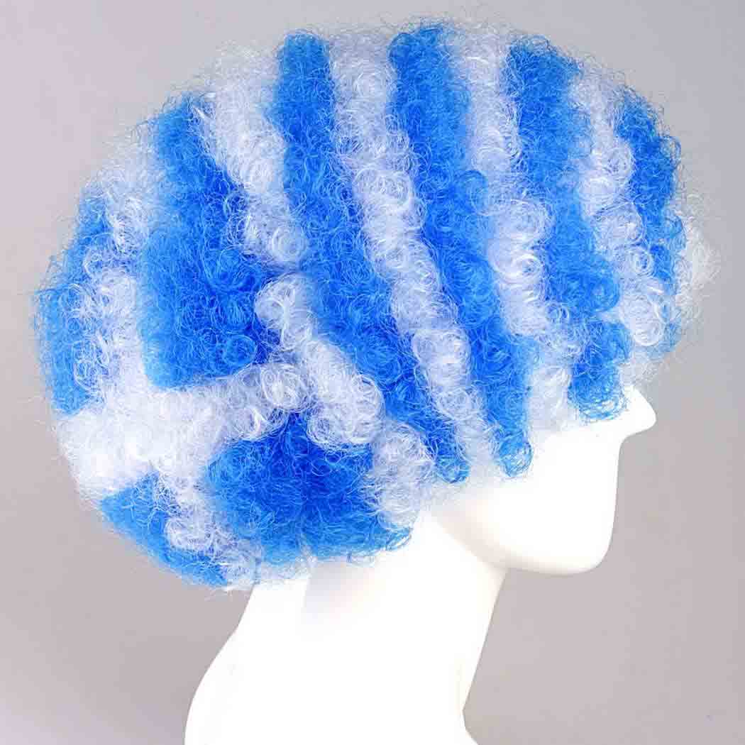 flagwigs, football wigs, fan wigs, afro wigs, mullet wigs, bob wigs, euro wigs,  premier league wigs,Greece Afro Wig