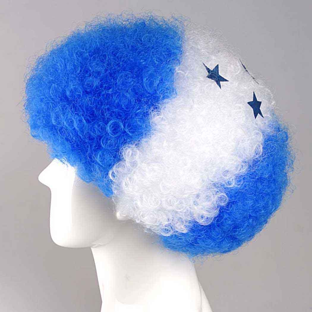 flagwigs, football wigs, fan wigs, afro wigs, mullet wigs, bob wigs, euro wigs,  premier league wigs,Honduras Afro Wig