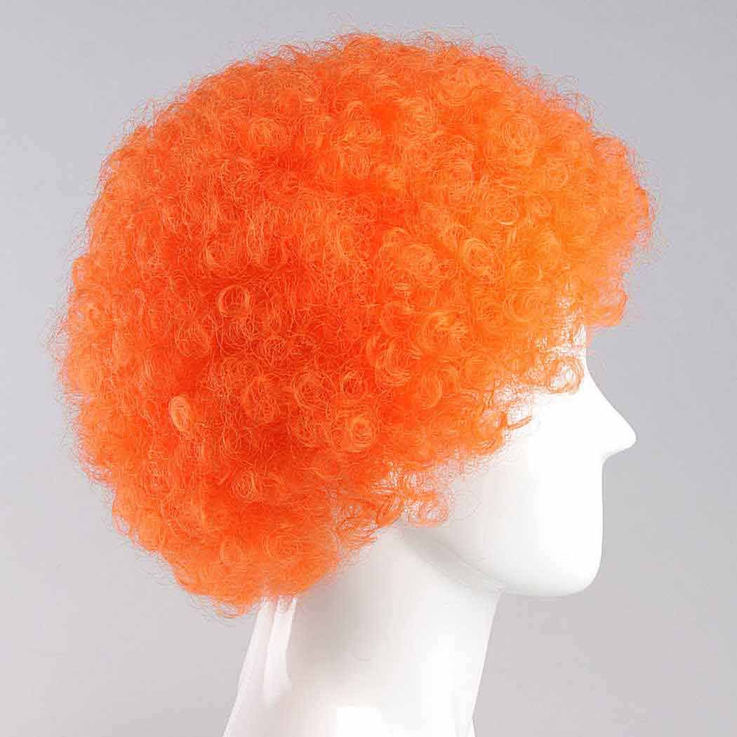 flagwigs, football wigs, fan wigs, afro wigs, mullet wigs, bob wigs, euro wigs,  premier league wigs,Orange Afro Wig