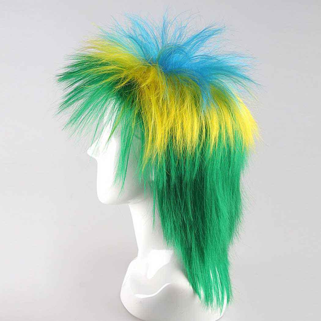 flagwigs, football wigs, fan wigs, afro wigs, mullet wigs, bob wigs, euro wigs,  premier league wigs,Brazil Mullet Wig