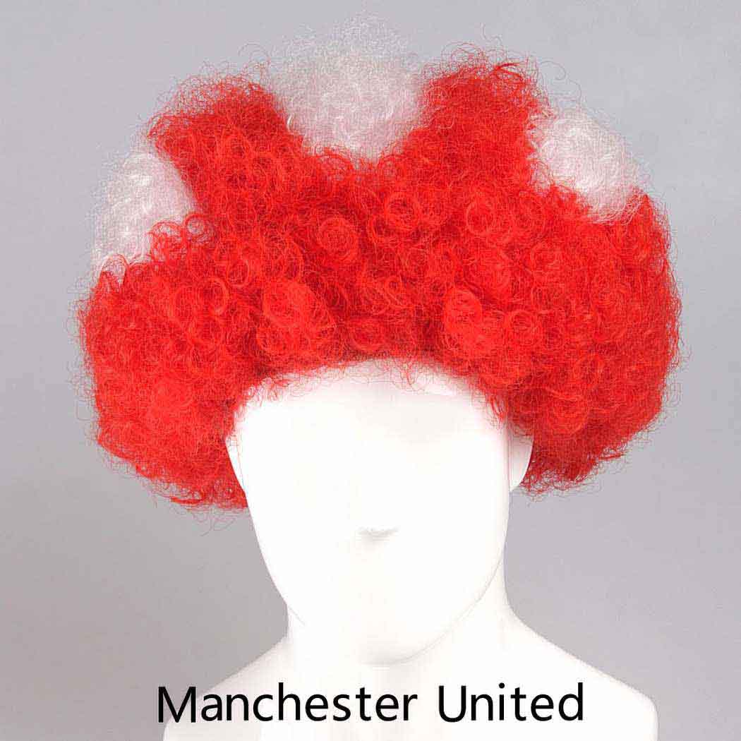 flagwigs, football wigs, fan wigs, afro wigs, mullet wigs, bob wigs, euro wigs,  premier league wigs,Manchester United Afro Wig