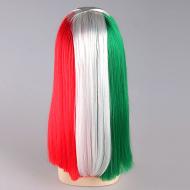 flagwigs, football wigs, fan wigs, afro wigs, mullet wigs, bob wigs, euro wigs,  premier league wigs,Italy Long Wig 