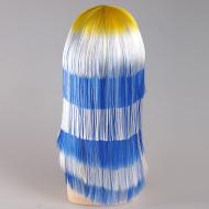 flagwigs, football wigs, fan wigs, afro wigs, mullet wigs, bob wigs, euro wigs,  premier league wigs,Uruguay Long Wig 