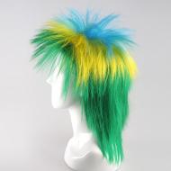 flagwigs, football wigs, fan wigs, afro wigs, mullet wigs, bob wigs, euro wigs,  premier league wigs,Brazil Mullet Wig