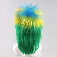 flagwigs, football wigs, fan wigs, afro wigs, mullet wigs, bob wigs, euro wigs,  premier league wigs,Brazil Mullet Wig